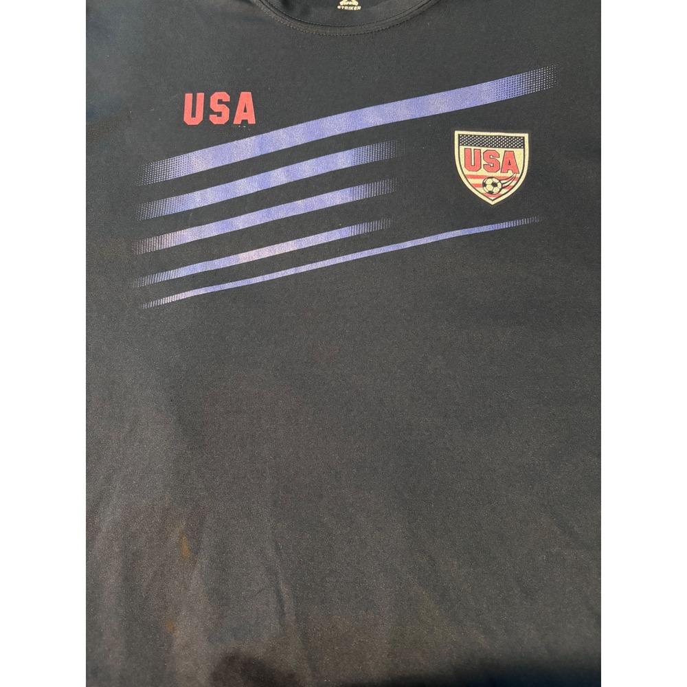 Striker USA Soccer Performance T-Shirt Mens XL Navy Blue Graphic Tee